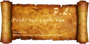 Polányi Lavínia névjegykártya